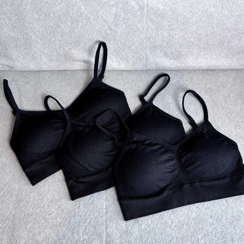 Jockey Sports Black Bra Set of 3 Juniors NWOT Size Small